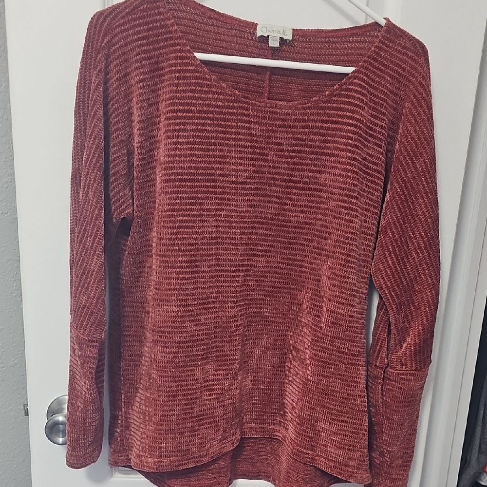 Red Striped Long Sleeve Top